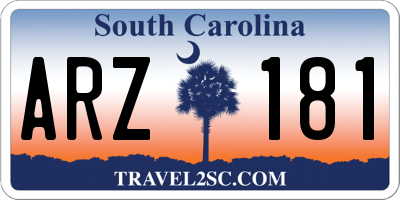 SC license plate ARZ181