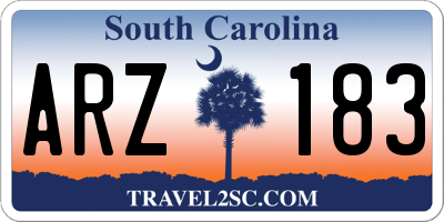 SC license plate ARZ183