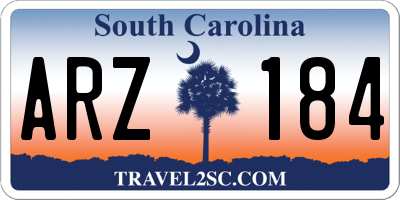 SC license plate ARZ184