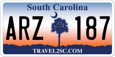 SC license plate ARZ187