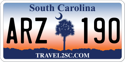 SC license plate ARZ190