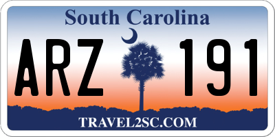 SC license plate ARZ191