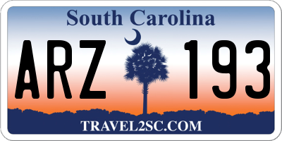 SC license plate ARZ193