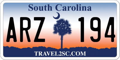 SC license plate ARZ194