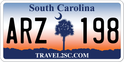 SC license plate ARZ198