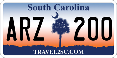 SC license plate ARZ200