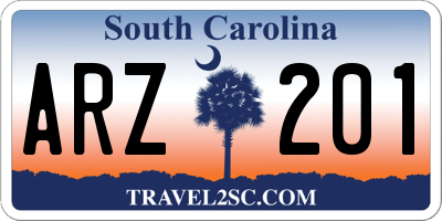 SC license plate ARZ201