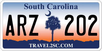 SC license plate ARZ202