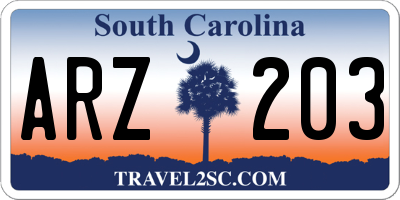 SC license plate ARZ203