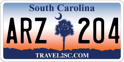 SC license plate ARZ204