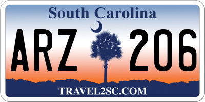 SC license plate ARZ206