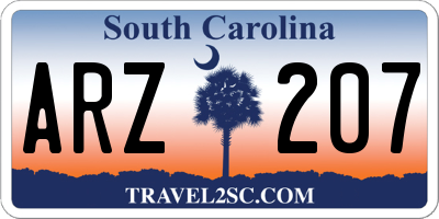 SC license plate ARZ207