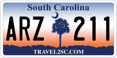 SC license plate ARZ211