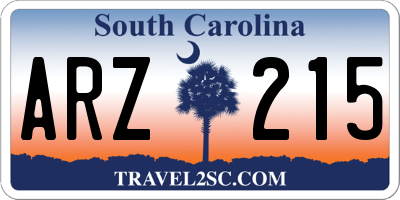 SC license plate ARZ215