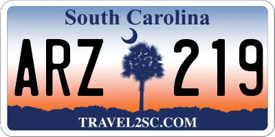 SC license plate ARZ219
