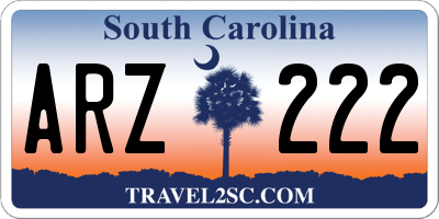 SC license plate ARZ222