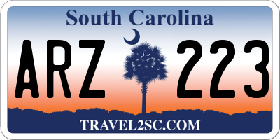 SC license plate ARZ223