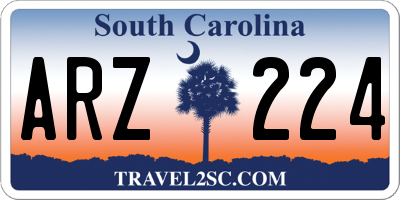 SC license plate ARZ224