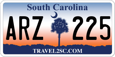 SC license plate ARZ225