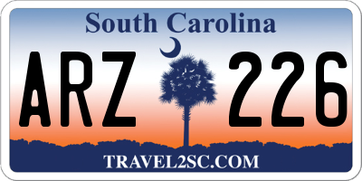 SC license plate ARZ226