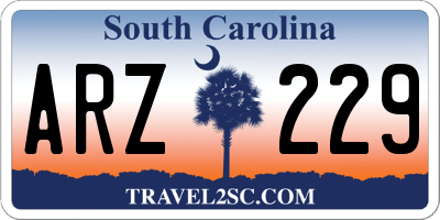 SC license plate ARZ229