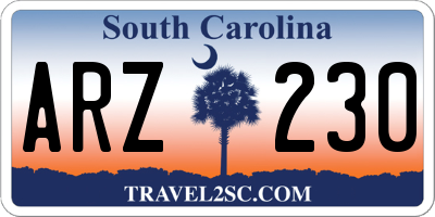 SC license plate ARZ230