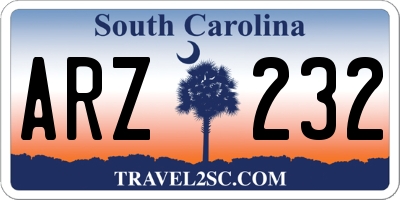 SC license plate ARZ232