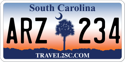 SC license plate ARZ234