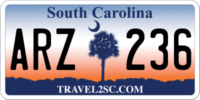 SC license plate ARZ236