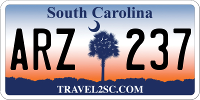SC license plate ARZ237