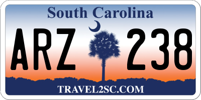 SC license plate ARZ238