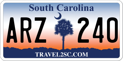 SC license plate ARZ240