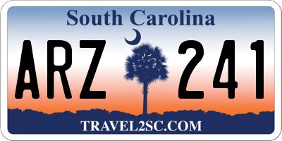 SC license plate ARZ241