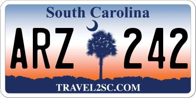 SC license plate ARZ242