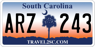SC license plate ARZ243