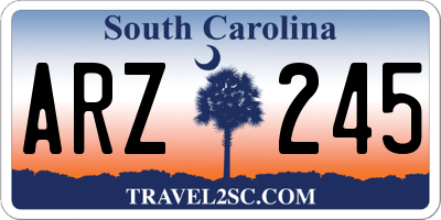 SC license plate ARZ245