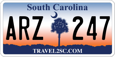SC license plate ARZ247
