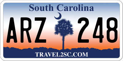 SC license plate ARZ248