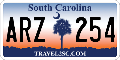 SC license plate ARZ254