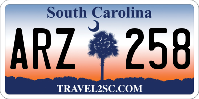 SC license plate ARZ258
