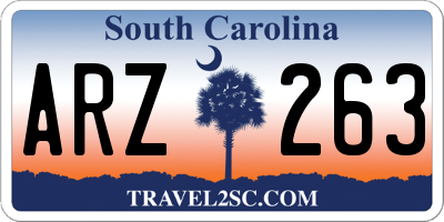 SC license plate ARZ263