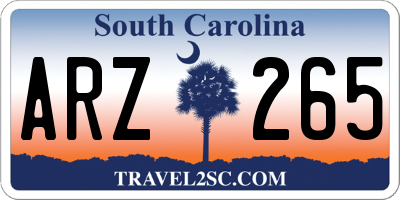 SC license plate ARZ265