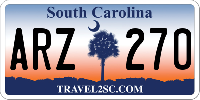 SC license plate ARZ270