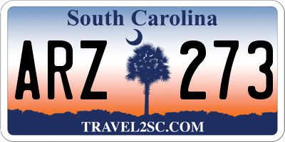 SC license plate ARZ273