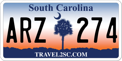 SC license plate ARZ274