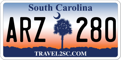 SC license plate ARZ280