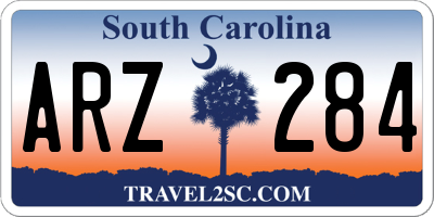 SC license plate ARZ284
