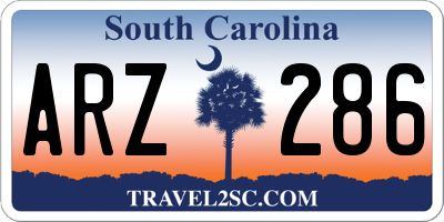 SC license plate ARZ286