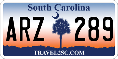 SC license plate ARZ289
