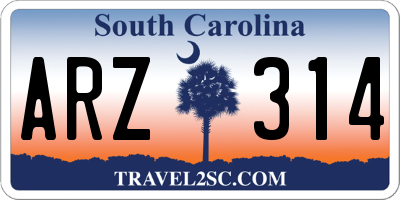 SC license plate ARZ314